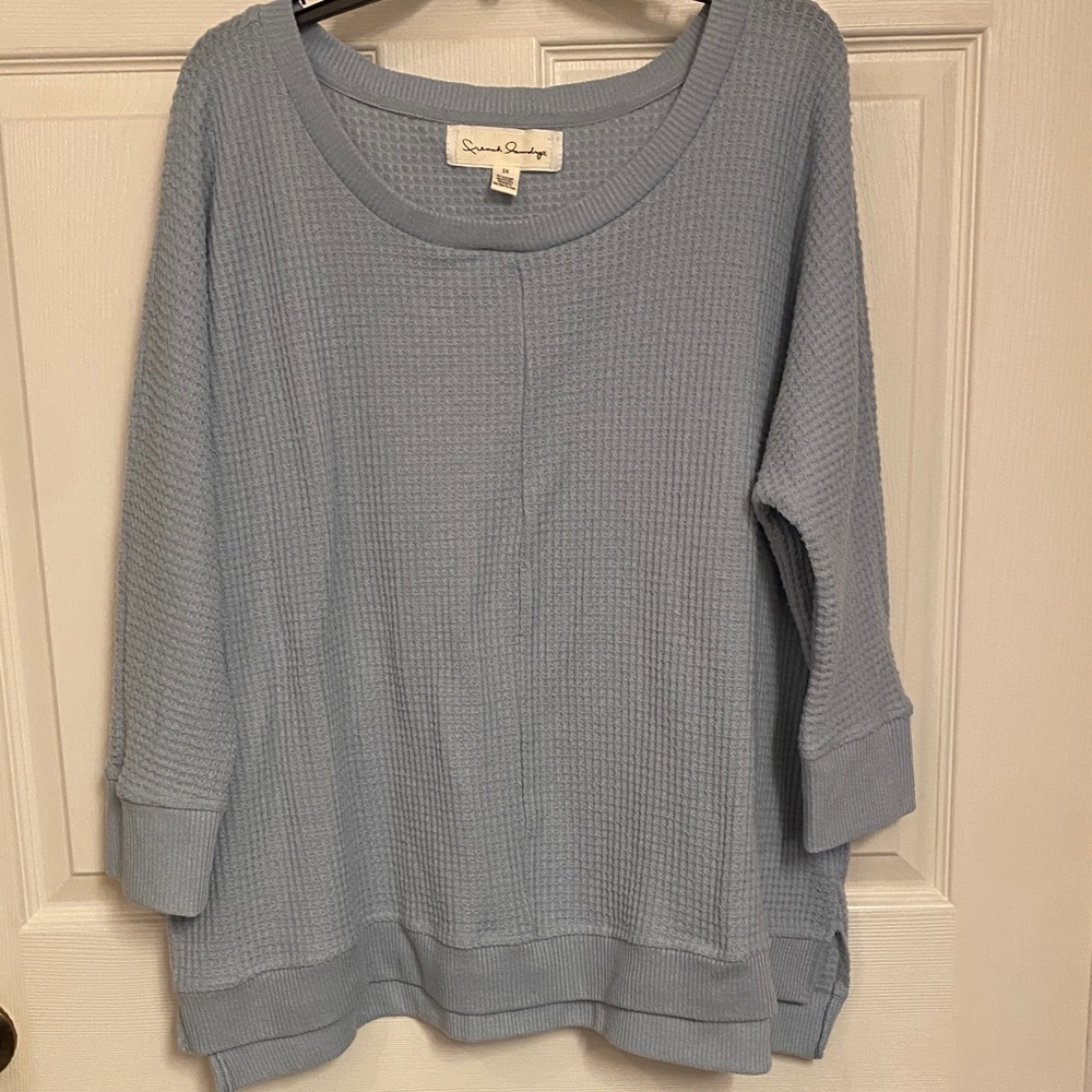 French Laundry Soft Blue Knit Top 3x